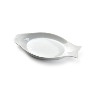 Schale in Fisch-Form für Antipasti, Dips, Cremes oder Snacks, Weiß, Mondex, 24,6 x 12 cm