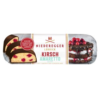 Marzipan Brot des Jahres 2023 "Kirsch-Amaretto-Kuchen", Kirsch-Amaretto-Marzipan mit Zartbitterschokolade, 125g, Niederegger