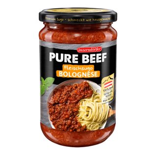 Pure Beef Sugo Bolognese, Tomatensauce mit Rindfleisch, 400 g, Inzersdorfer
