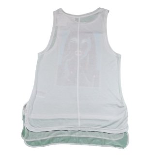 Reebok Damen Tank Top Long Shirt Dance Yoga weiß mit Print