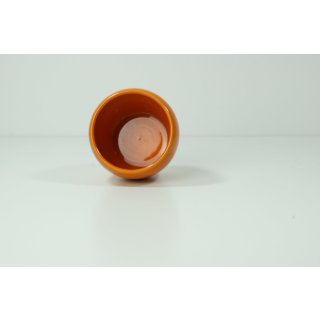 Orangefarbener Teelichthalter, ca 6 cm hoch, Retro-Orange