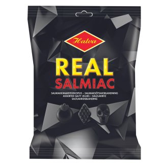 Halva Real Salmiak, Salz-Lakritz, 350 g, Halva Finnland